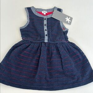 Splendid Blue Red Eyelet Dress Girls Baby Toddler 12/18 months July 4 NEW